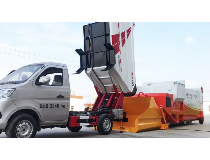 自裝卸、車廂可卸式垃圾車、移動(dòng)壓縮垃圾站協(xié)同作業(yè)